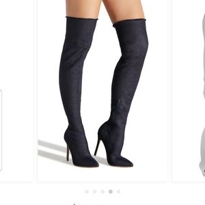 Denim over the knee boots